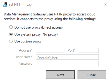 Configurar o proxy