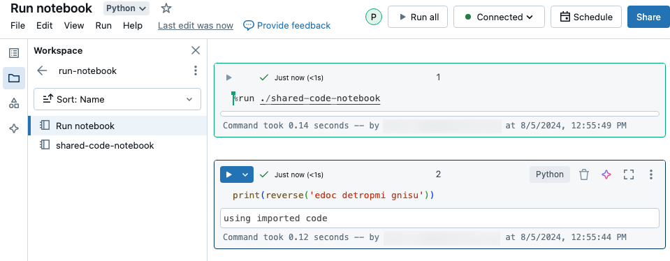 Exemplo de importação do notebook