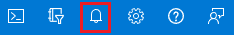 Captura de tela do ícone de notificações do portal do Azure.