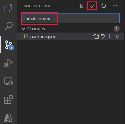 Concluir uma confirmação inicial para o repositório