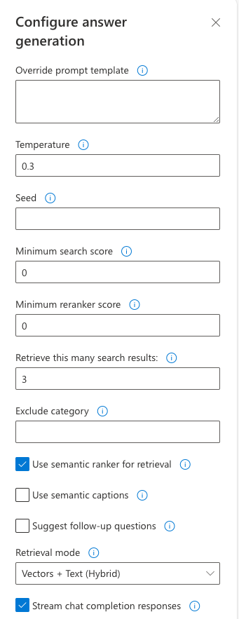 Captura de tela das configurações do desenvolvedor de chat.