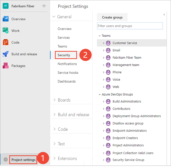 Captura de tela mostrando configurações do projeto, seleções de segurança.