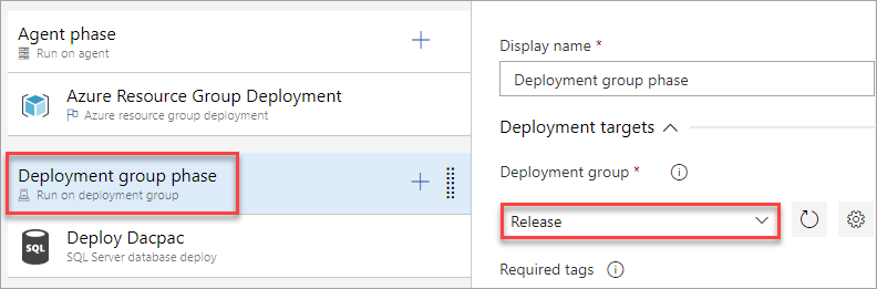 Como configurar a fase do grupo de implantação