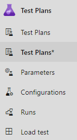 Página Novo plano de teste.