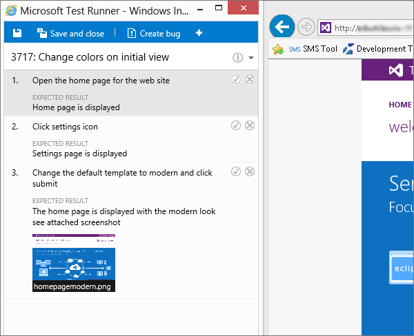 Usar o Microsoft Test Runner para registrar os resultados do teste