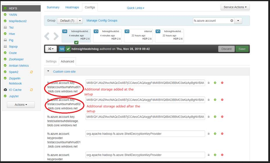 Verificação por meio do Apache Ambari.