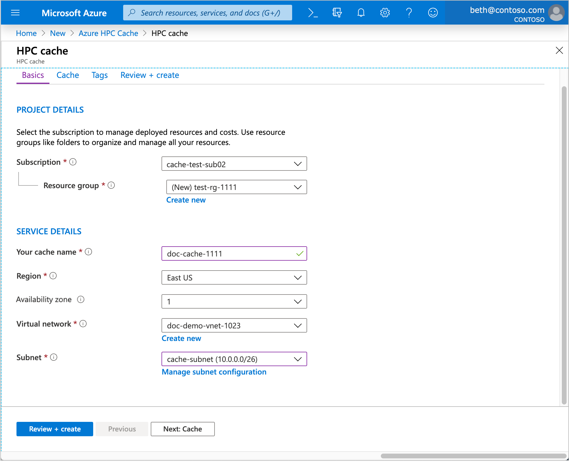 Captura de tela da página de detalhes do projeto no portal do Azure.