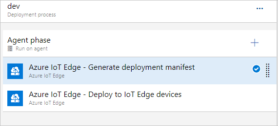 Adicionar tarefas do Azure IoT Edge para seu estágio dev