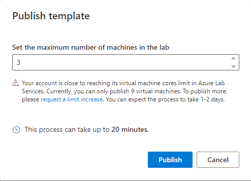 Captura de tela da janela de confirmação para ação de publicação do Azure.