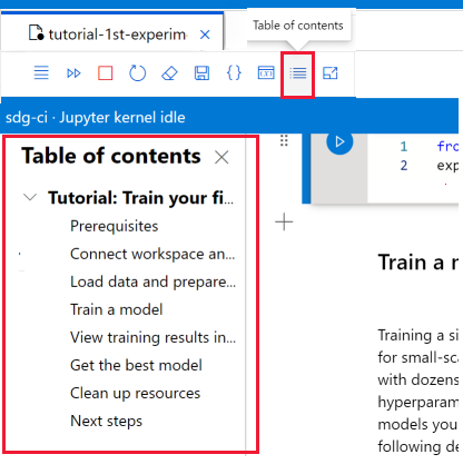 Captura de tela: Sumário no notebook