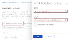 Uma captura de tela que mostra como criar uma configuração de aplicativo.