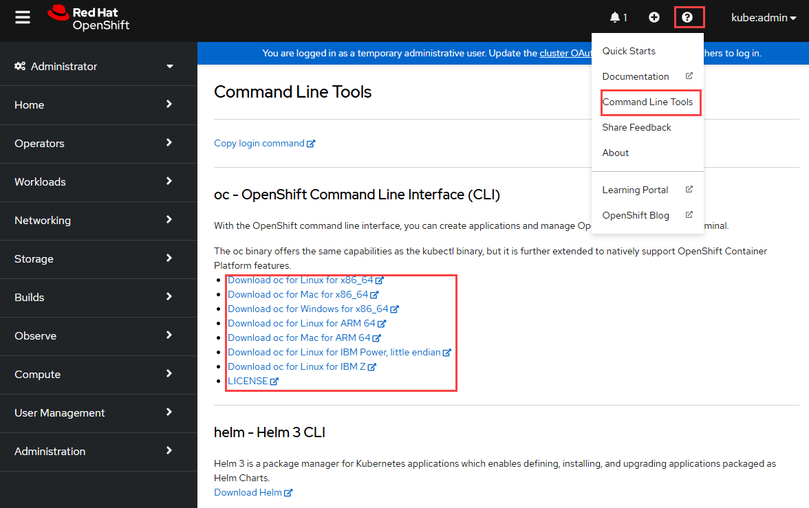 Imagem mostra tela de logon do Red Hat OpenShift no Azure