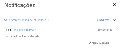 Notificação de progresso do failover