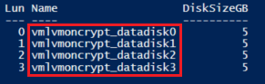 Lista de discos anexados ao PowerShell