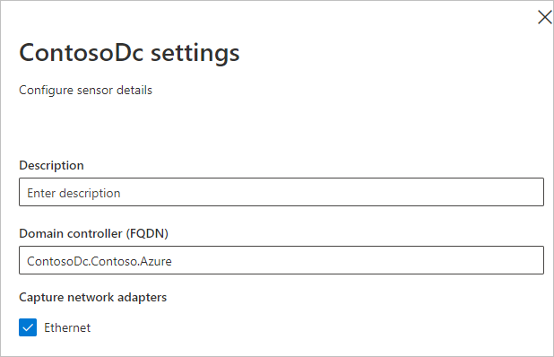 Configurar detalhes do sensor.