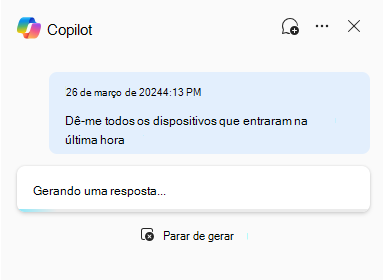 Captura de tela do Copilot para Segurança na busca avançada de ameaças que gera uma resposta.