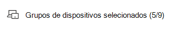 A mostrar o filtro de grupos de dispositivos selecionados.