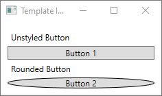 Janela do WPF com um botão oval de modelo