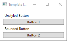 Janela do WPF com dois botões sem estilo