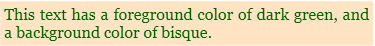 Captura de tela: Verde em primeiro plano, bisque em segundo plano