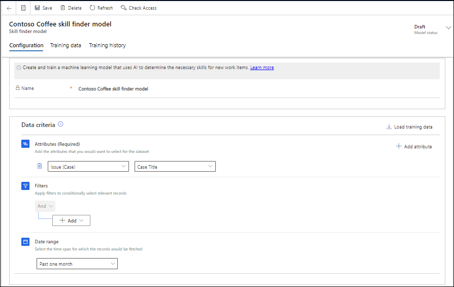 Configurar modelo de localizador de habilidades.