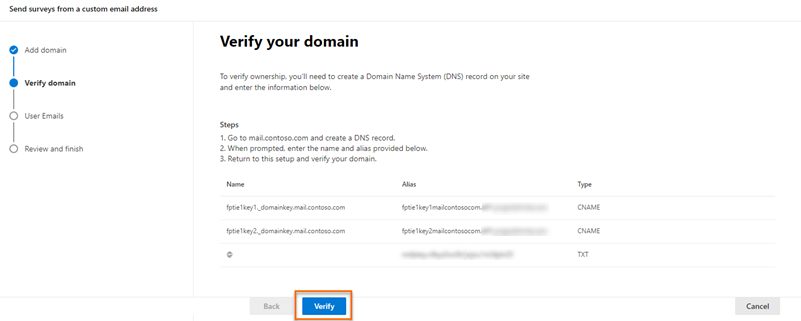 Verificar registros DNS.