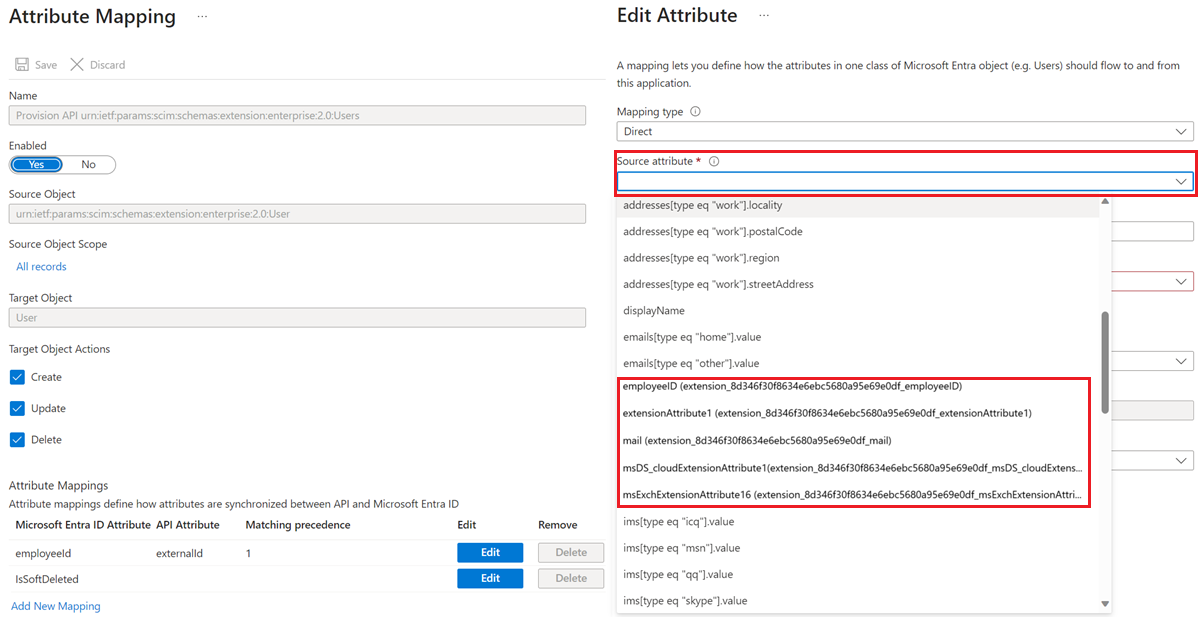 Página Seleção de extensões de diretório do assistente do Microsoft Entra Connect