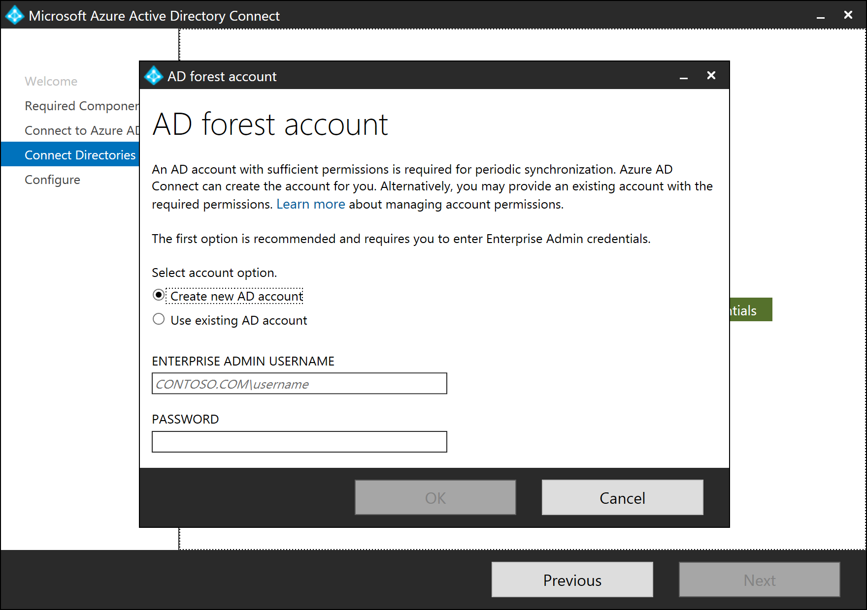 Screenshot that shows the pop-up dialog 