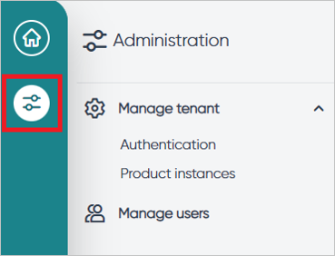 Captura de tela do menu de administração.