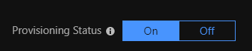 Captura de tela da opção Status de Provisionamento definida como Ativado.