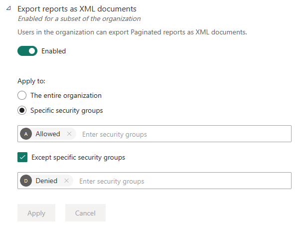 Captura de tela da configuração de locatário com exceção de estados ativada.