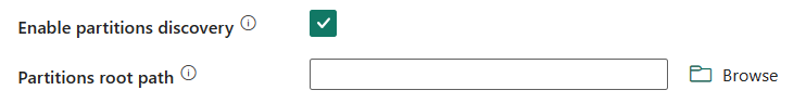 Captura de tela que mostra Habilitar descoberta de partições.