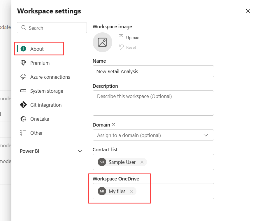 captura de tela da adição de informações do SharePoint.