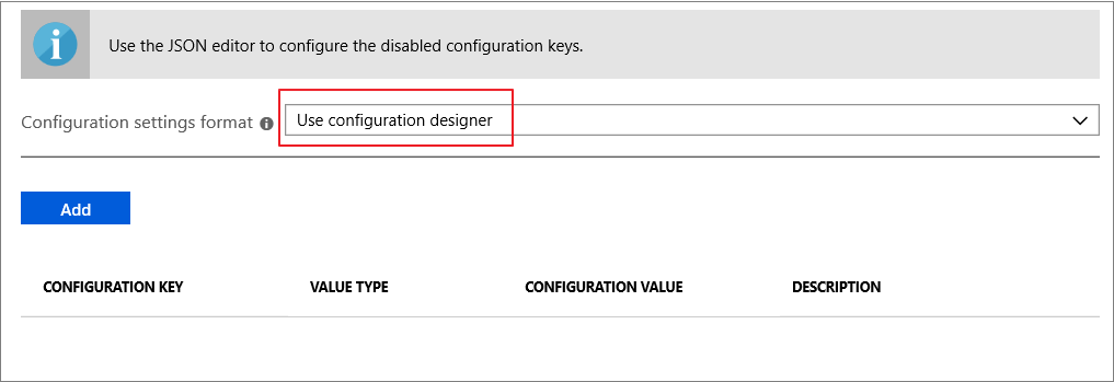 Adicionar Estruturador de configuração de utilização