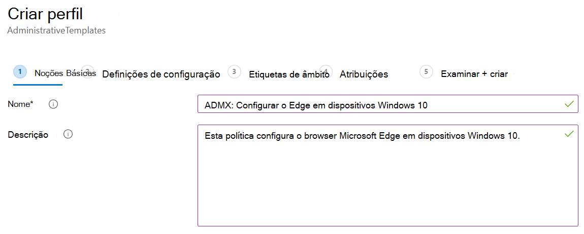 Crie um modelo administrativo do Windows ADMX no Microsoft Intune e no centro de administração do Intune.