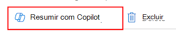 Captura de ecrã que mostra como selecionar a funcionalidade Resumir com o Copilot numa política no Microsoft Intune ou no centro de administração do Intune.