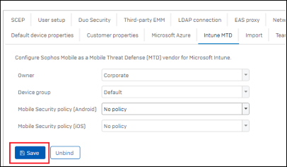 Guardar configuração do Sophos