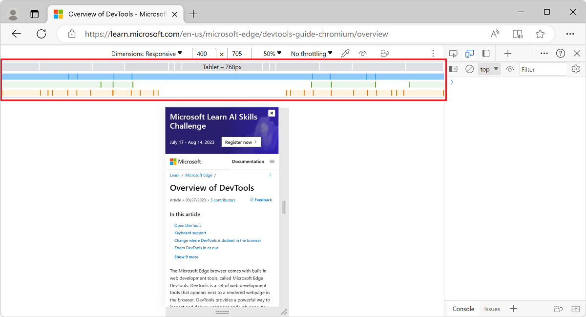 Selecionar um ponto de interrupção para alterar a largura da janela viewport