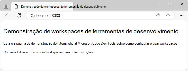 Demonstração DevTools Workspaces