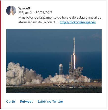 Um exemplo de uma imagem de destaque numa mensagem card