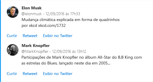 Um exemplo de cartão de resumo do Twitter.