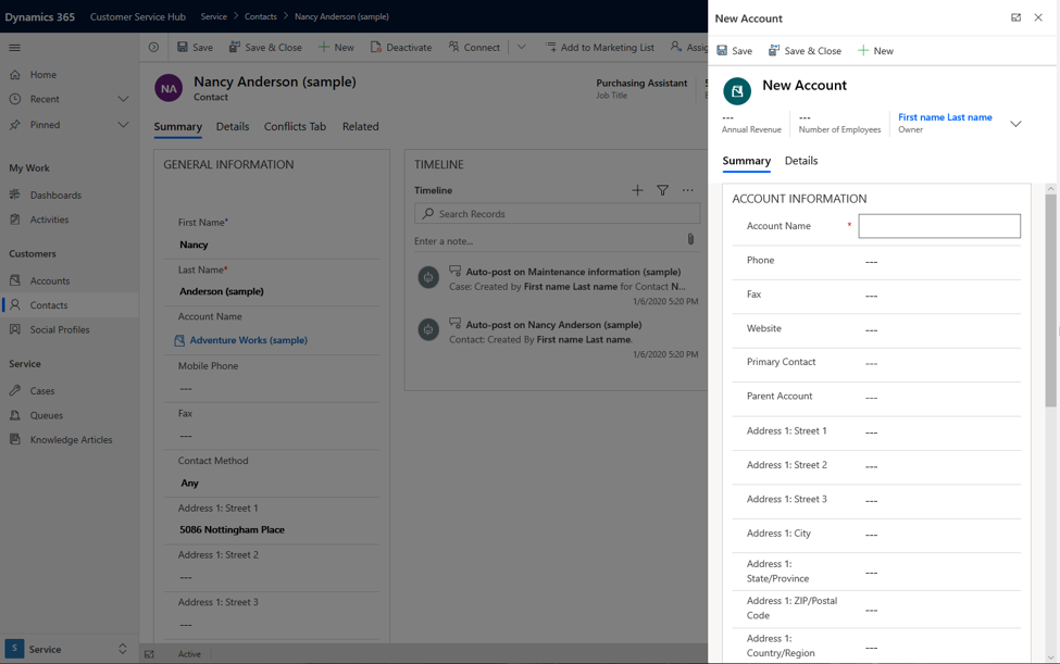 Open an existing record on side pane.