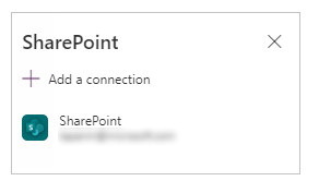 Adicionar conexão do SharePoint.