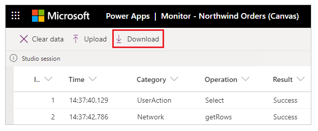 Download de arquivos de rastreamento.