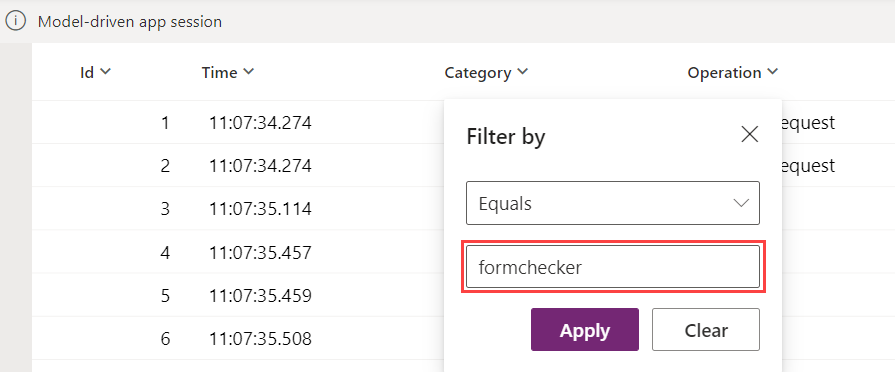 Inserir filtro do verificador de formulários