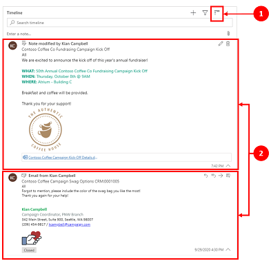 Habilitar Expandir todos os registros na linha do tempo