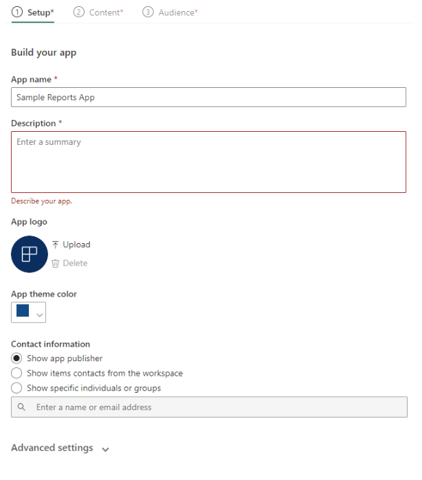 Uma captura de tela da opção de Configuração do aplicativo.