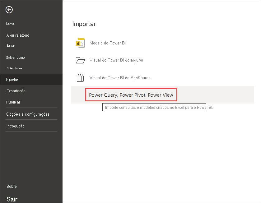 Screenshot that shows the Import Excel workbook feature.