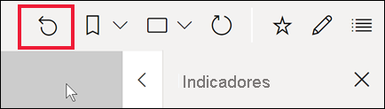 Uma captura de tela mostrando o ícone de reversão na barra de ação.