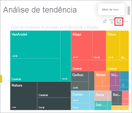 Captura de tela mostrando o ícone do Modo de foco para um bloco.